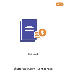 2 color bill base concept vector icon. isolated two color bill base vector sign symbol designed with blue and orange colors can be use for web, mobile and logo. eps 10.