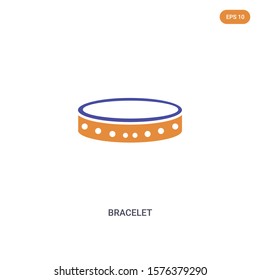 2 color Bracelet concept vector icon. isolated two color Bracelet vector sign symbol designed with blue and orange colors can be use for web, mobile and logo. eps 10.