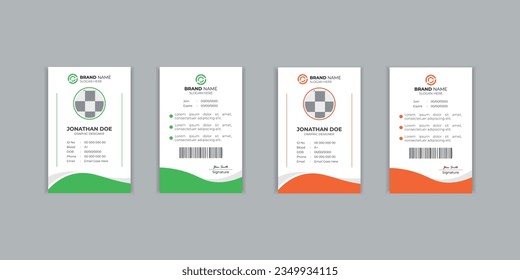 2 Color Bundle ID Card Template | Office Id card | Employee Id card for your company	