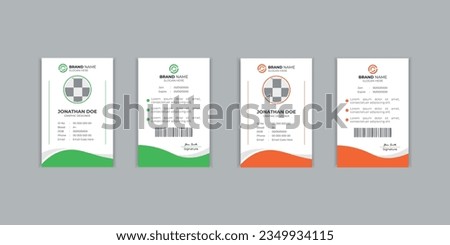 2 Color Bundle ID Card Template | Office Id card | Employee Id card for your company	