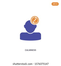 2 color calmness concept vector icon. isolated two color calmness vector sign symbol designed with blue and orange colors can be use for web, mobile and logo. eps 10.
