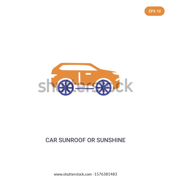 2 color car sunroof or sunshine roof concept vector\
icon. isolated two color car sunroof or sunshine roof vector sign\
symbol designed with blue and orange colors can be use for web,\
mobile and logo.