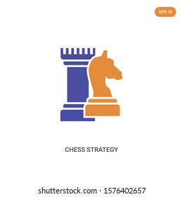 2 color Chess Strategy concept vector icon. isolated two color Chess Strategy vector sign symbol designed with blue and orange colors can be use for web, mobile and logo. eps 10.