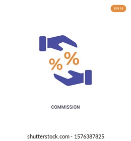 2 color Commission concept vector icon. isolated two color Commission vector sign symbol designed with blue and orange colors can be use for web, mobile and logo. eps 10.