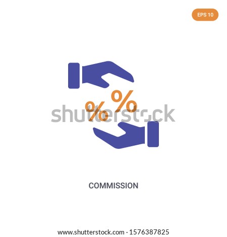 2 color Commission concept vector icon. isolated two color Commission vector sign symbol designed with blue and orange colors can be use for web, mobile and logo. eps 10.