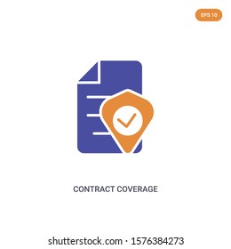 2 color Contract Coverage concept vector icon. isolated two color Contract Coverage vector sign symbol designed with blue and orange colors can be use for web, mobile and logo. eps 10.