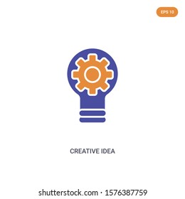 2 color Creative idea concept vector icon. isolated two color Creative idea vector sign symbol designed with blue and orange colors can be use for web, mobile and logo. eps 10.