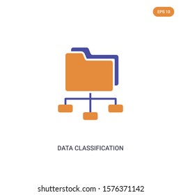 2 color data classification concept vector icon. isolated two color data classification vector sign symbol designed with blue and orange colors can be use for web, mobile and logo. eps 10.