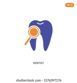 2 color Dentist concept vector icon. isolated two color Dentist vector sign symbol designed with blue and orange colors can be use for web, mobile and logo. eps 10.