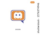 2 color discord concept vector icon. isolated two color discord vector sign symbol designed with blue and orange colors can be use for web, mobile and logo. eps 10.