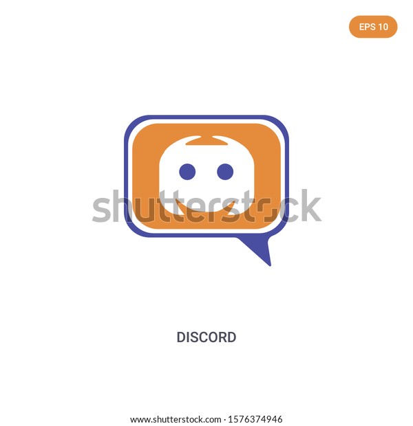 2 Color Discord Concept Vector Icon のベクター画像素材 ロイヤリティフリー