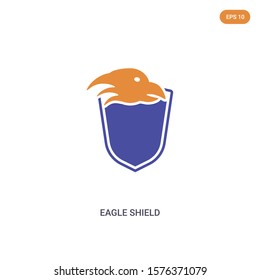 2 color Eagle shield concept vector icon. isolated two color Eagle shield vector sign symbol designed with blue and orange colors can be use for web, mobile and logo. eps 10.