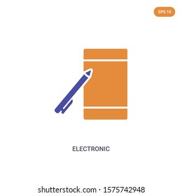 2 color Electronic concept vector icon. isolated two color Electronic vector sign symbol designed with blue and orange colors can be use for web, mobile and logo. eps 10.
