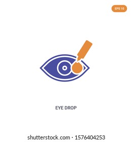 2 color Eye drop concept vector icon. isolated two color Eye drop vector sign symbol designed with blue and orange colors can be use for web, mobile and logo. eps 10.