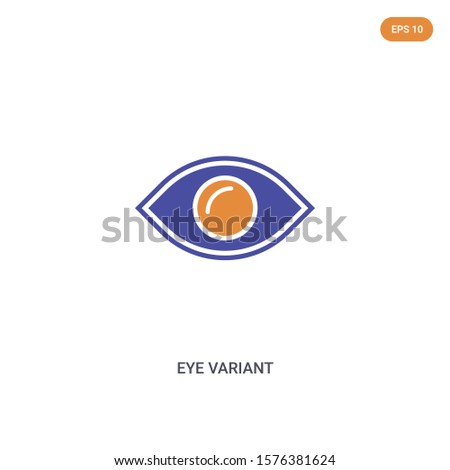 2 color Eye variant concept vector icon. isolated two color Eye variant vector sign symbol designed with blue and orange colors can be use for web, mobile and logo. eps 10.