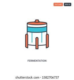 2 color Fermentation concept line vector icon. isolated two colored Fermentation outline icon with blue and red colors can be use for web, mobile. Stroke line eps 10.