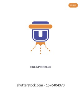 2 color Fire Sprinkler concept vector icon. isolated two color Fire Sprinkler vector sign symbol designed with blue and orange colors can be use for web, mobile and logo. eps 10.