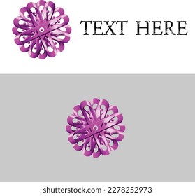 2 color flower vector design, with white background 