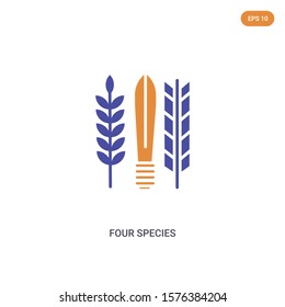 2 color Four Species concept vector icon. isolated two color Four Species vector sign symbol designed with blue and orange colors can be use for web, mobile and logo. eps 10.