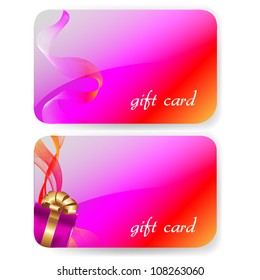 2 Color Gift Card Set, Isolated On White Background, Vector Illustration