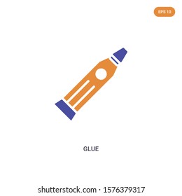 2 color Glue concept vector icon. isolated two color Glue vector sign symbol designed with blue and orange colors can be use for web, mobile and logo. eps 10.