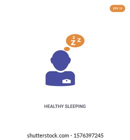 2 color healthy sleeping concept vector icon. isolated two color healthy sleeping vector sign symbol designed with blue and orange colors can be use for web, mobile and logo. eps 10.