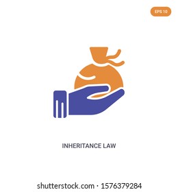 2 color inheritance law concept vector icon. isolated two color inheritance law vector sign symbol designed with blue and orange colors can be use for web, mobile and logo. eps 10.