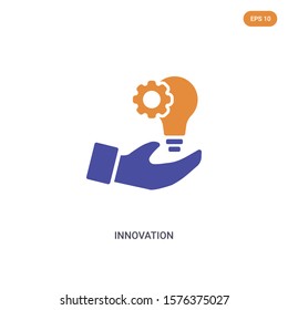 2 color Innovation concept vector icon. isolated two color Innovation vector sign symbol designed with blue and orange colors can be use for web, mobile and logo. eps 10.