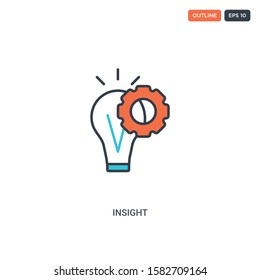 2 color insight concept line vector icon. isolated two colored insight outline icon with blue and red colors can be use for web, mobile. Stroke line eps 10.