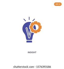 2 color insight concept vector icon. isolated two color insight vector sign symbol designed with blue and orange colors can be use for web, mobile and logo. eps 10.