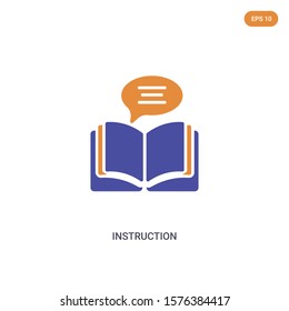 2 color instruction concept vector icon. isolated two color instruction vector sign symbol designed with blue and orange colors can be use for web, mobile and logo. eps 10.
