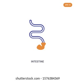 2 color Intestine concept vector icon. isolated two color Intestine vector sign symbol designed with blue and orange colors can be use for web, mobile and logo. eps 10.
