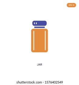 2 color Jar concept vector icon. isolated two color Jar vector sign symbol designed with blue and orange colors can be use for web, mobile and logo. eps 10.