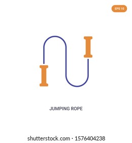 2 color Jumping rope concept vector icon. isolated two color Jumping rope vector sign symbol designed with blue and orange colors can be use for web, mobile and logo. eps 10.