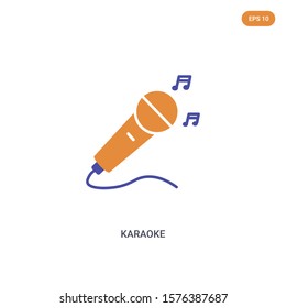 2 color Karaoke concept vector icon. isolated two color Karaoke vector sign symbol designed with blue and orange colors can be use for web, mobile and logo. eps 10.