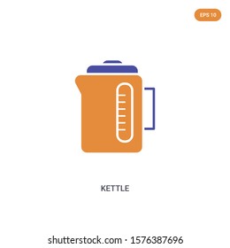 2 color Kettle concept vector icon. isolated two color Kettle vector sign symbol designed with blue and orange colors can be use for web, mobile and logo. eps 10.