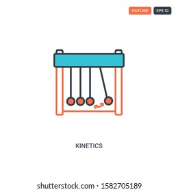 2 color Kinetics concept line vector icon. isolated two colored Kinetics outline icon with blue and red colors can be use for web, mobile. Stroke line eps 10.