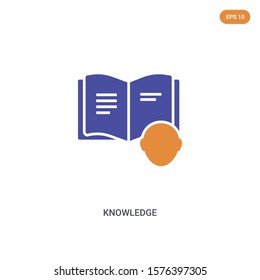 2 color knowledge concept vector icon. isolated two color knowledge vector sign symbol designed with blue and orange colors can be use for web, mobile and logo. eps 10.