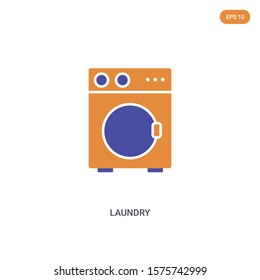 2 color Laundry concept vector icon. isolated two color Laundry vector sign symbol designed with blue and orange colors can be use for web, mobile and logo. eps 10.