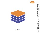 2 color Layers concept vector icon. isolated two color Layers vector sign symbol designed with blue and orange colors can be use for web, mobile and logo. eps 10.