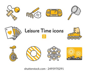 2 color Leisure time icons