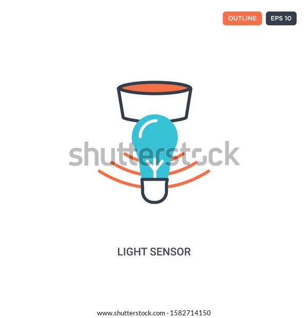 2 color Light Sensor\
concept line vector icon. isolated two colored Light Sensor outline\
icon with blue and red colors can be use for web, mobile. Stroke\
line eps 10.