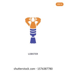 2 color Lobster concept vector icon. isolated two color Lobster vector sign symbol designed with blue and orange colors can be use for web, mobile and logo. eps 10.