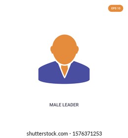 2 color male leader concept vector icon. isolated two color male leader vector sign symbol designed with blue and orange colors can be use for web, mobile and logo. eps 10.