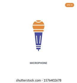2 color Microphone concept vector icon. isolated two color Microphone vector sign symbol designed with blue and orange colors can be use for web, mobile and logo. eps 10.
