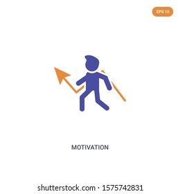 2 color Motivation concept vector icon. isolated two color Motivation vector sign symbol designed with blue and orange colors can be use for web, mobile and logo. eps 10.