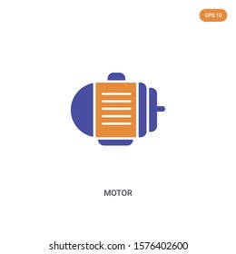 2 color Motor concept vector icon. isolated two color Motor vector sign symbol designed with blue and orange colors can be use for web, mobile and logo. eps 10.