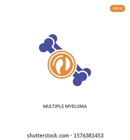 2 color multiple myeloma concept vector icon. isolated two color multiple myeloma vector sign symbol designed with blue and orange colors can be use for web, mobile and logo. eps 10.