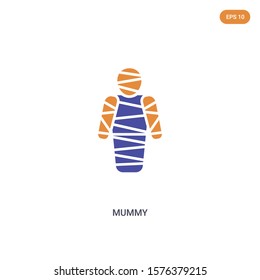 2 color Mummy concept vector icon. isolated two color Mummy vector sign symbol designed with blue and orange colors can be use for web, mobile and logo. eps 10.