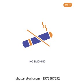 2 color No smoking concept vector icon. isolated two color No smoking vector sign symbol designed with blue and orange colors can be use for web, mobile and logo. eps 10.